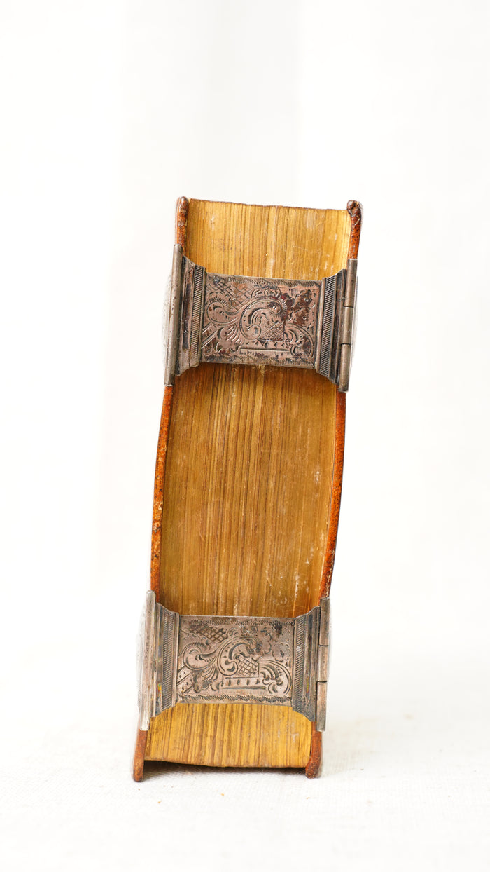 Antique Dutch New Testament 1851 Silver Clasps Leather Binding Book