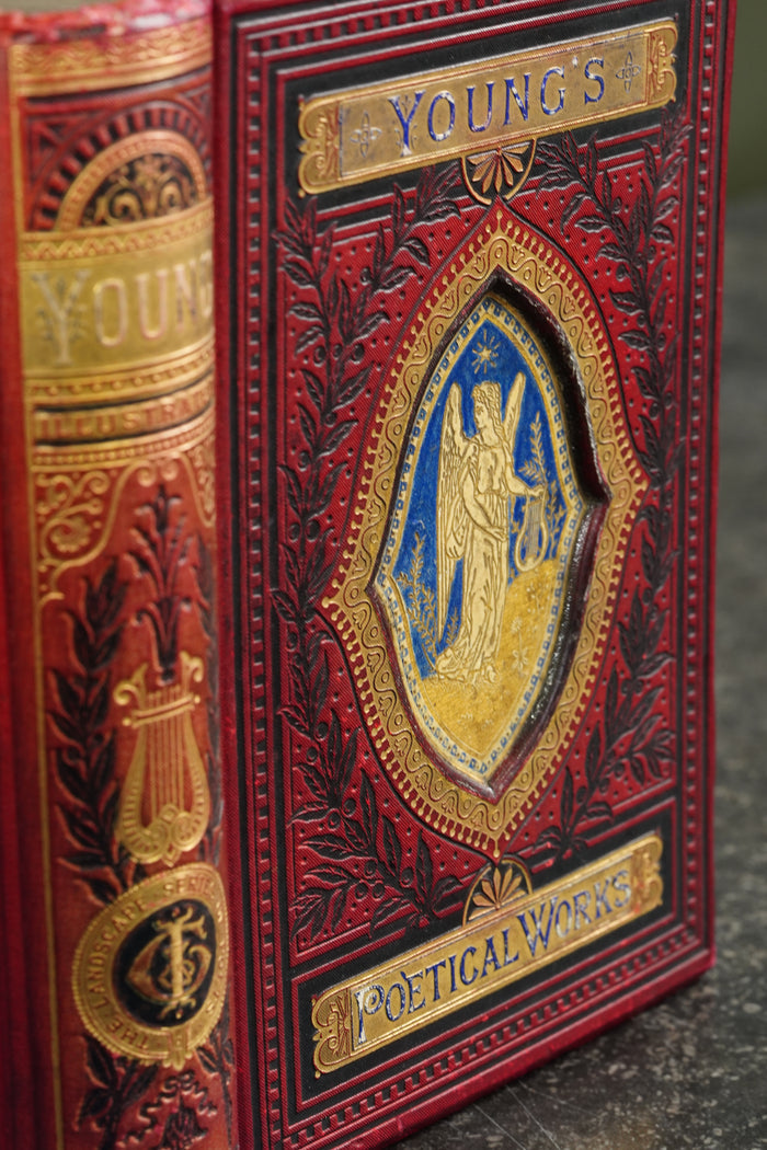 Antique Edward Young Poetical Works Illustrated Poetry Book