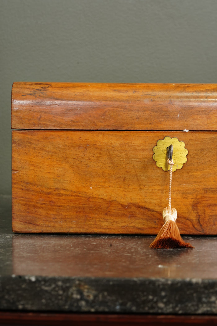Antique Edwardian English Walnut Keepsake Box, Circa 1900