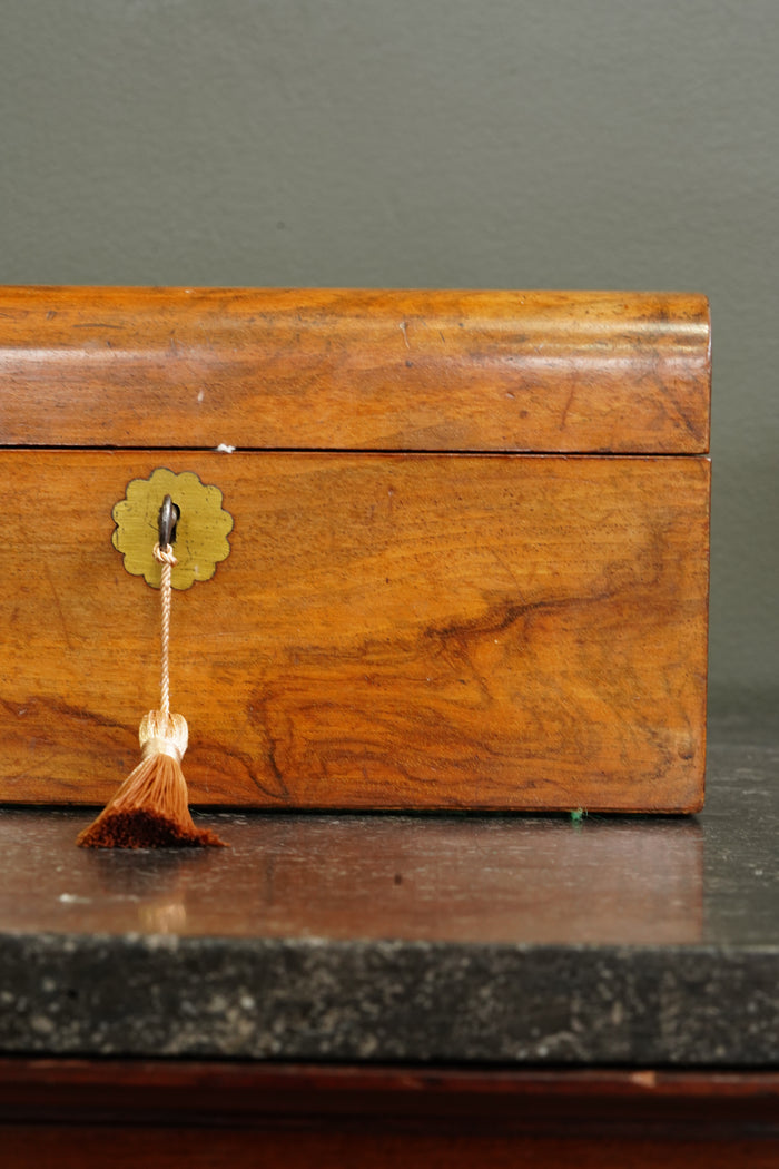 Antique Edwardian English Walnut Keepsake Box, Circa 1900