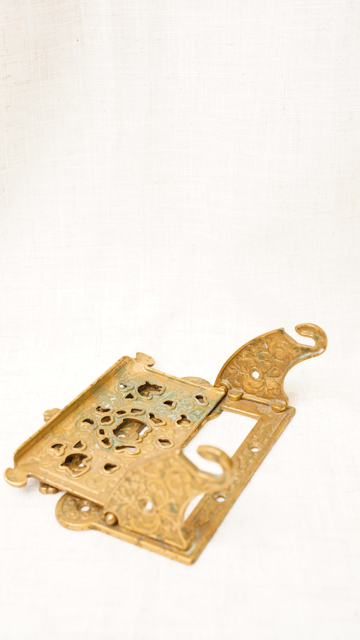 Antique English Brass Toilet Paper Holder