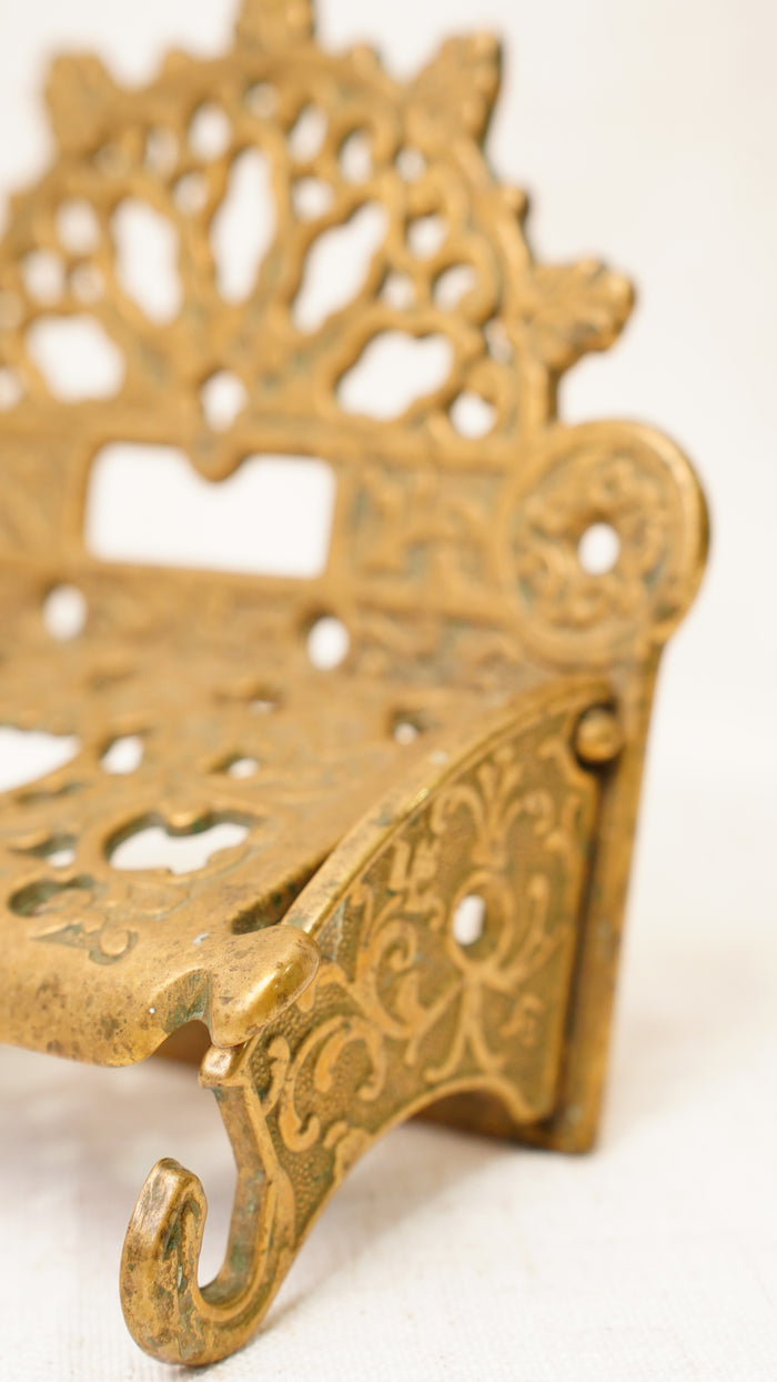 Antique English Brass Toilet Paper Holder