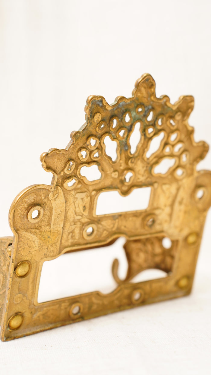Antique English Brass Toilet Paper Holder