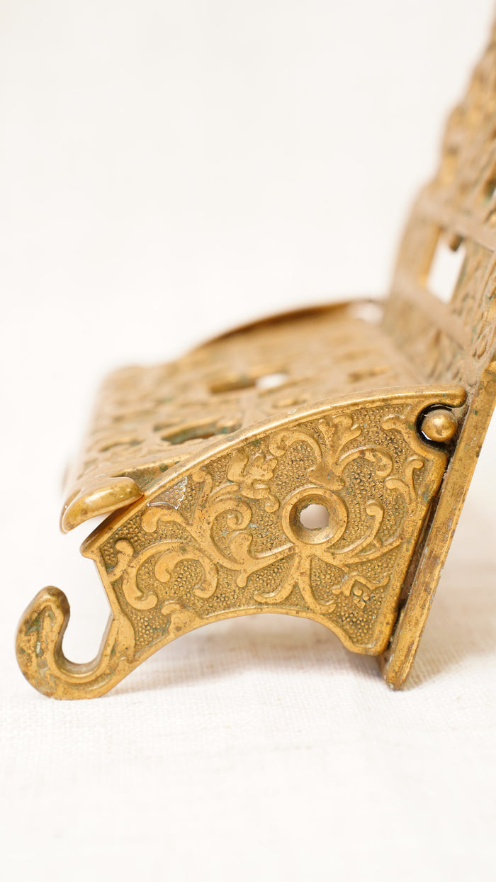 Antique English Brass Toilet Paper Holder