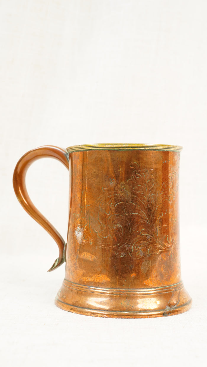 Antique English Copper Imperial Pint Pub Measure Cup