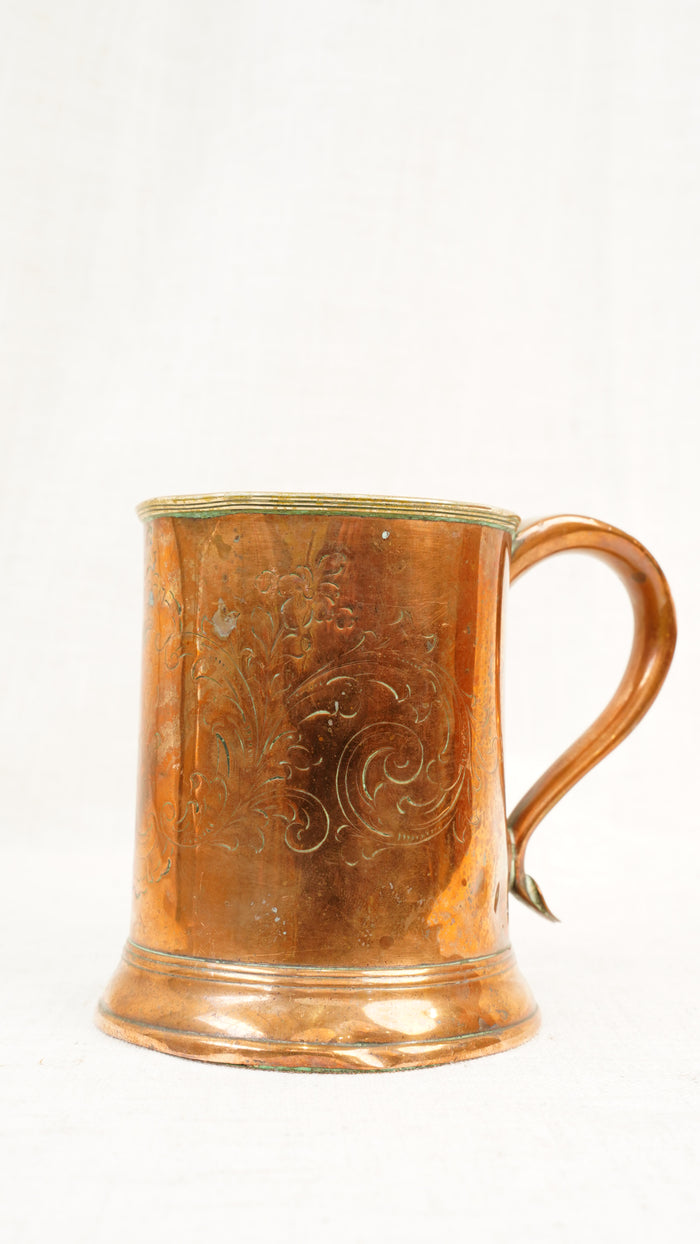 Antique English Copper Imperial Pint Pub Measure Cup