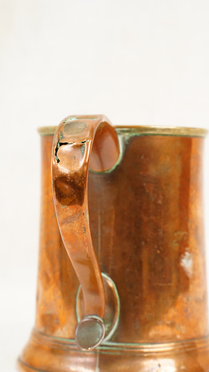 Antique English Copper Imperial Pint Pub Measure Cup