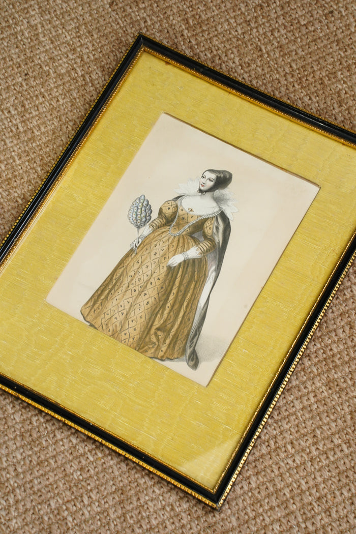 Antique English Hand-Coloured Engraved Royal Costume Plates