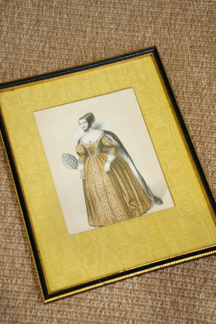 Antique English Hand-Coloured Engraved Royal Costume Plates