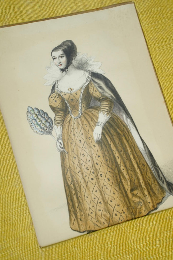 Antique English Hand-Coloured Engraved Royal Costume Plates