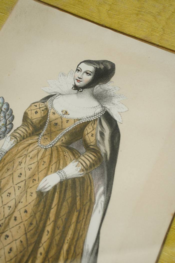 Antique English Hand-Coloured Engraved Royal Costume Plates