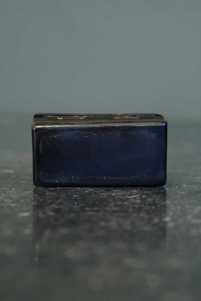 Antique English Horn Snuff Box with Bone Inlay