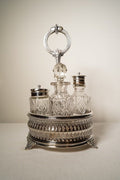 Antique English Silverplate Revolving Cruet Set, Circa 1880