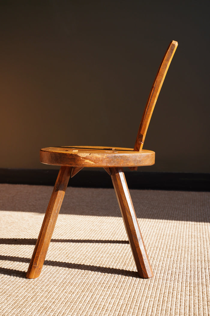 Antique French Folk Art Milking Stool