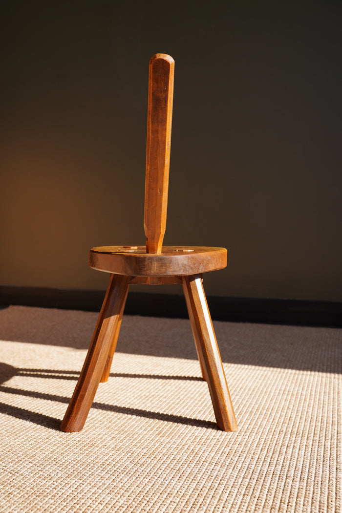 Antique French Folk Art Milking Stool
