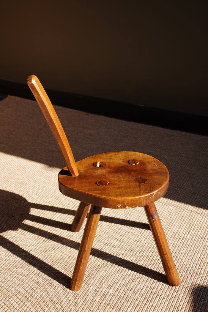 Antique French Folk Art Milking Stool