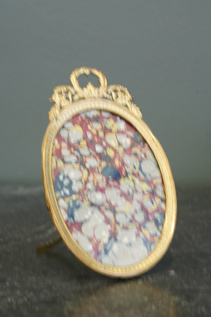 Antique French Gilt Brass Oval Picture Frame