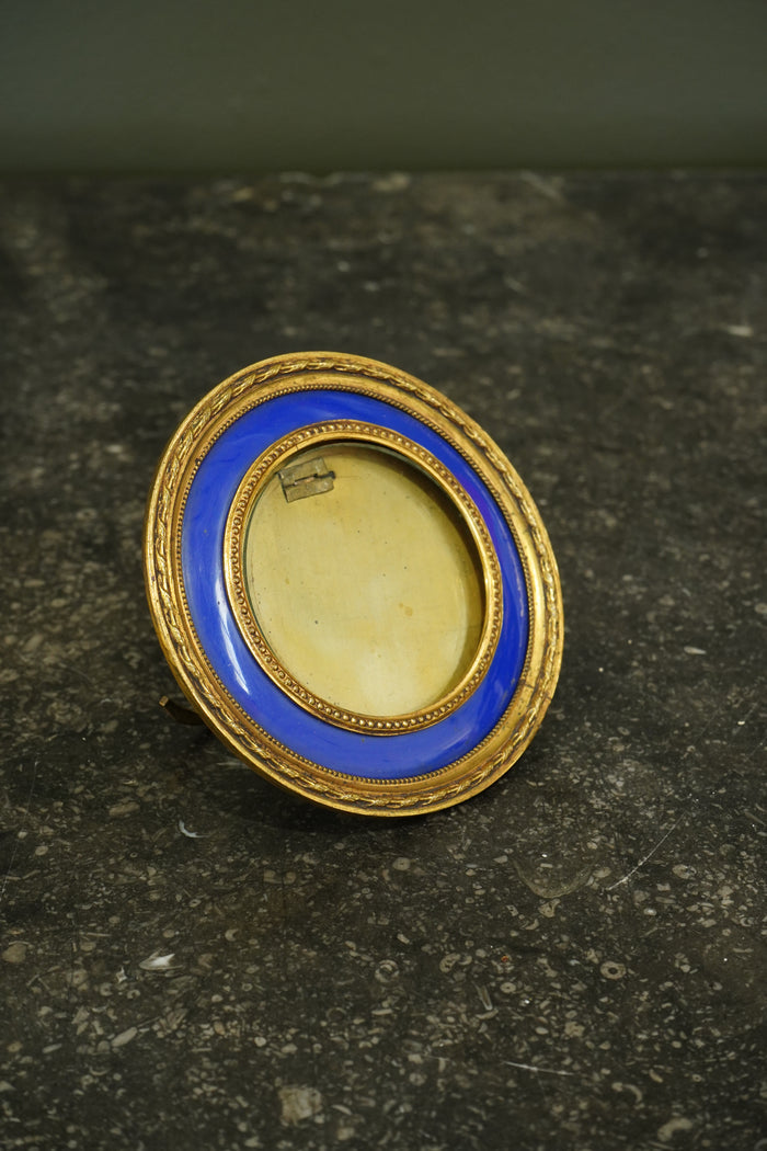 Antique French Gilt Bronze and Enamel Portrait Frame