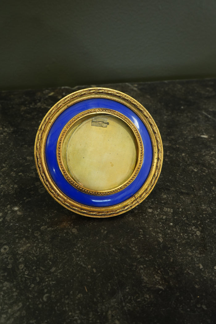Antique French Gilt Bronze and Enamel Portrait Frame