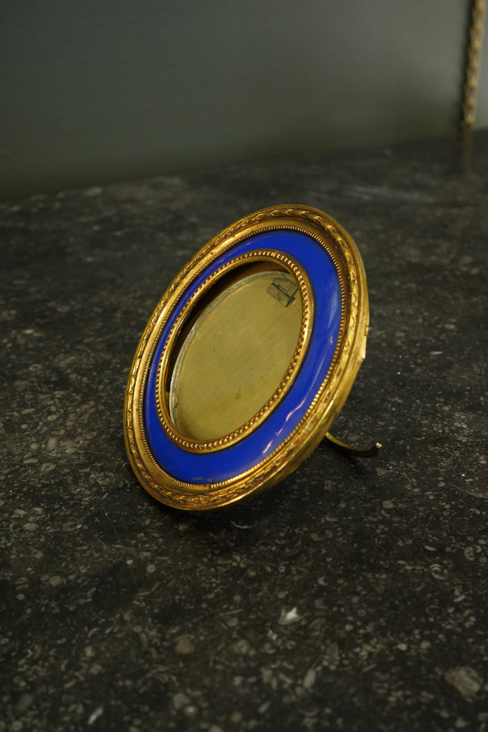 Antique French Gilt Bronze and Enamel Portrait Frame