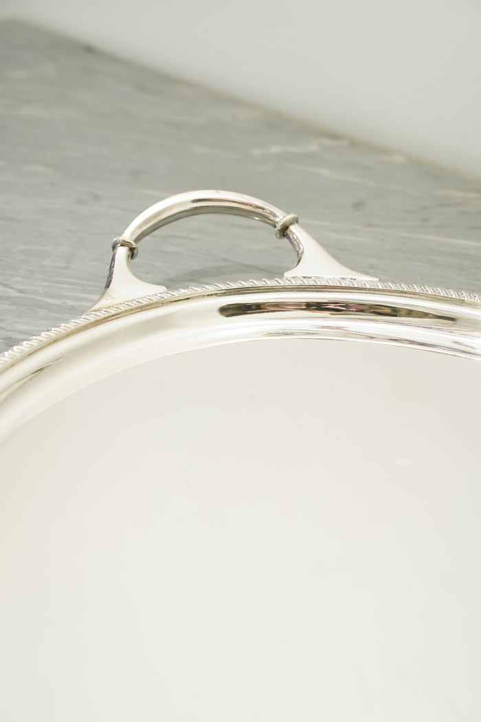 Antique Harrods Silver Plate Oval Serving Tray, English