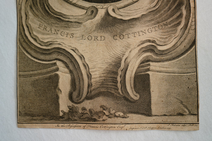 Antique Houbraken Engraving Portrait “Francis, Lord Cottington” Published 1744 | 9 x 14.75