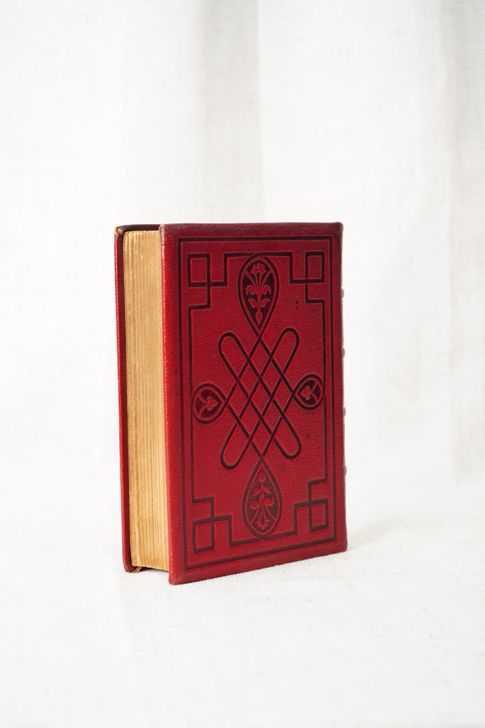 Antique Longfellow Poetry Book Red Leather 1869