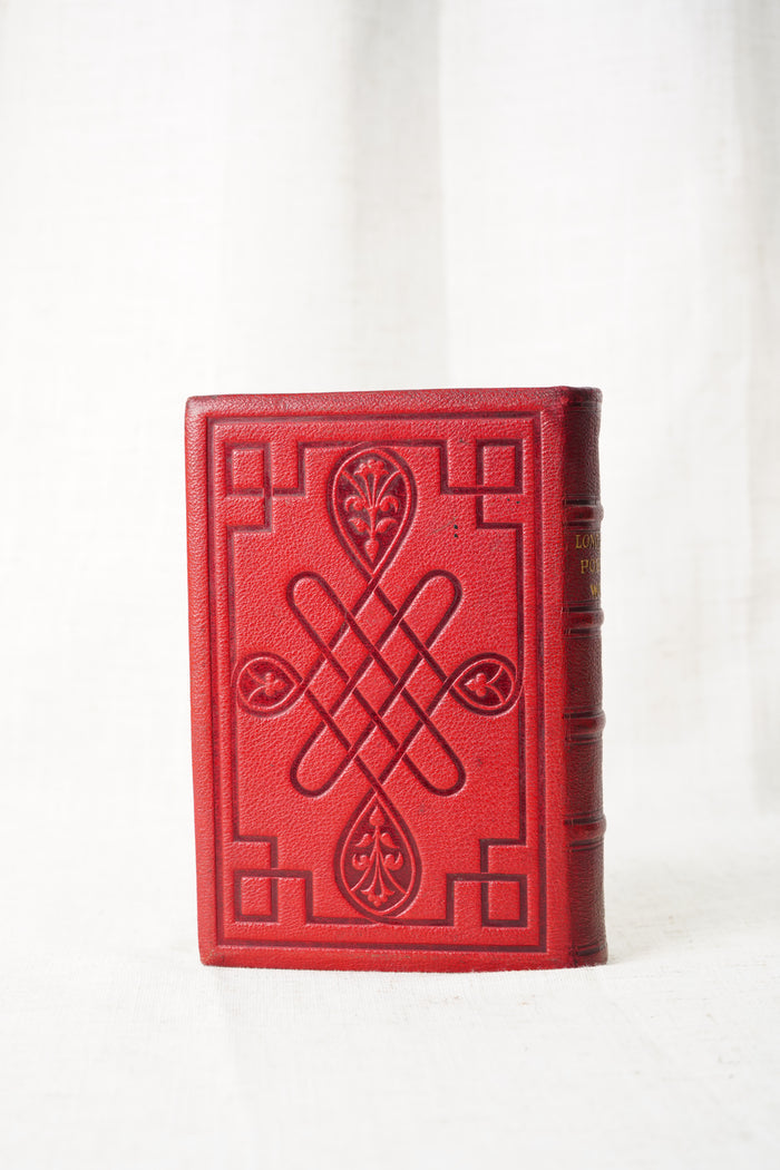 Antique Longfellow Poetry Book Red Leather 1869