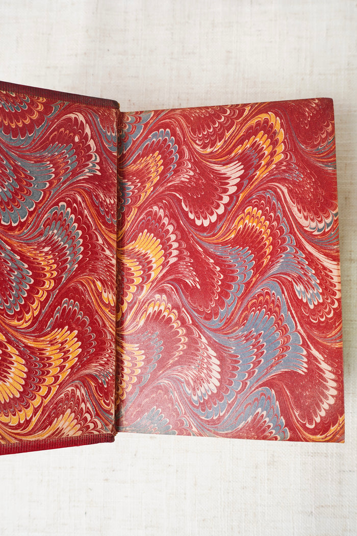 Antique Longfellow Poetry Book Red Leather 1869