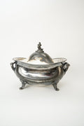 Antique Meriden Silver Plate Covered Tureen Serving Dish with Claw Feet
