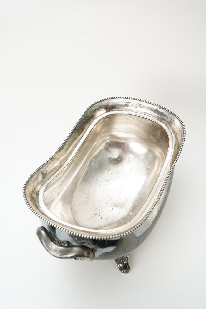 Antique Meriden Silver Plate Covered Tureen Serving Dish with Claw Feet