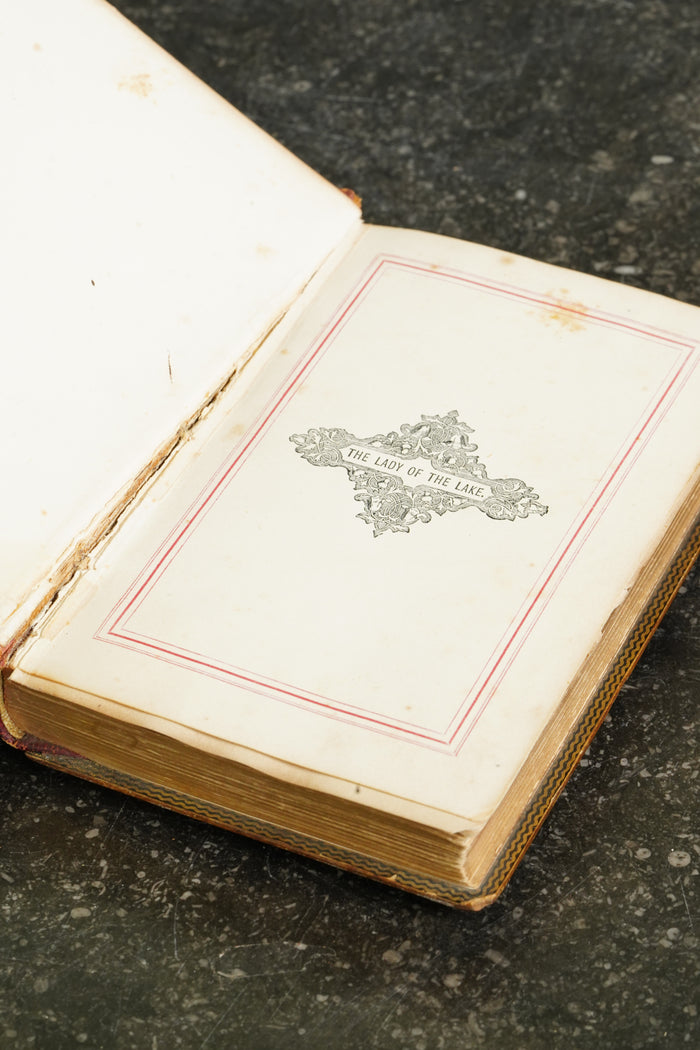 Antique Poetry The Lady of the Lake by Sir Walter Scott, Mauchline Binding Book