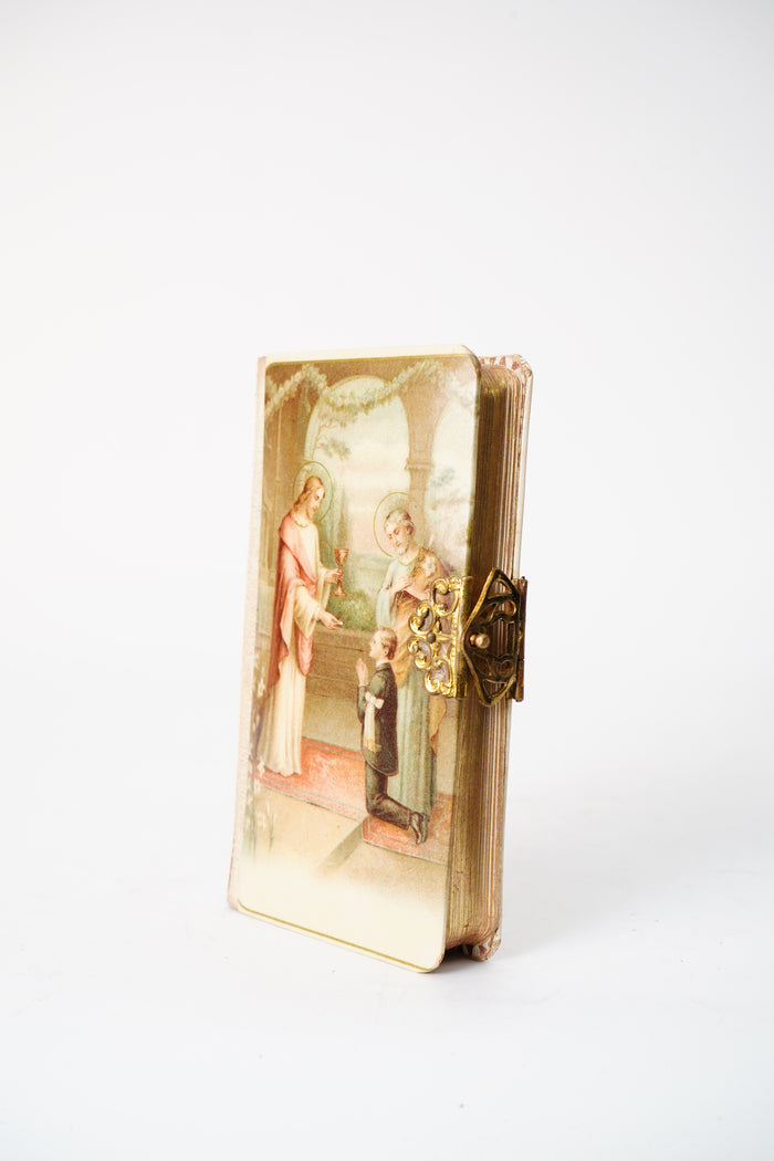 Antique Portuguese First Communion Prayer Book c. 1926 Miniature Religious