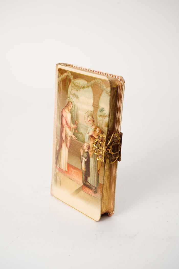 Antique Portuguese First Communion Prayer Book c. 1926 Miniature Religious