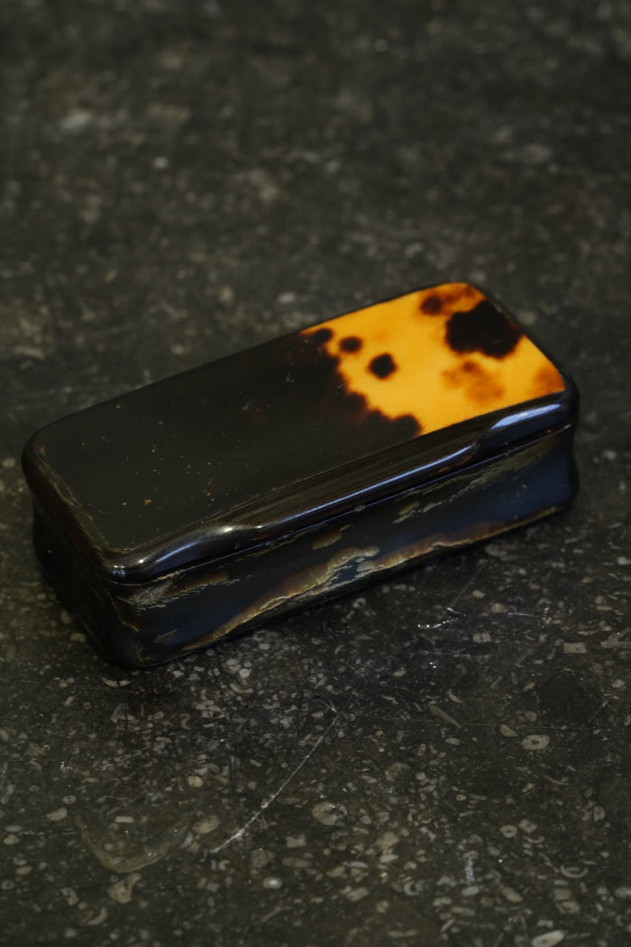 Antique Pressed Horn Snuff Box, England, Circa 1850