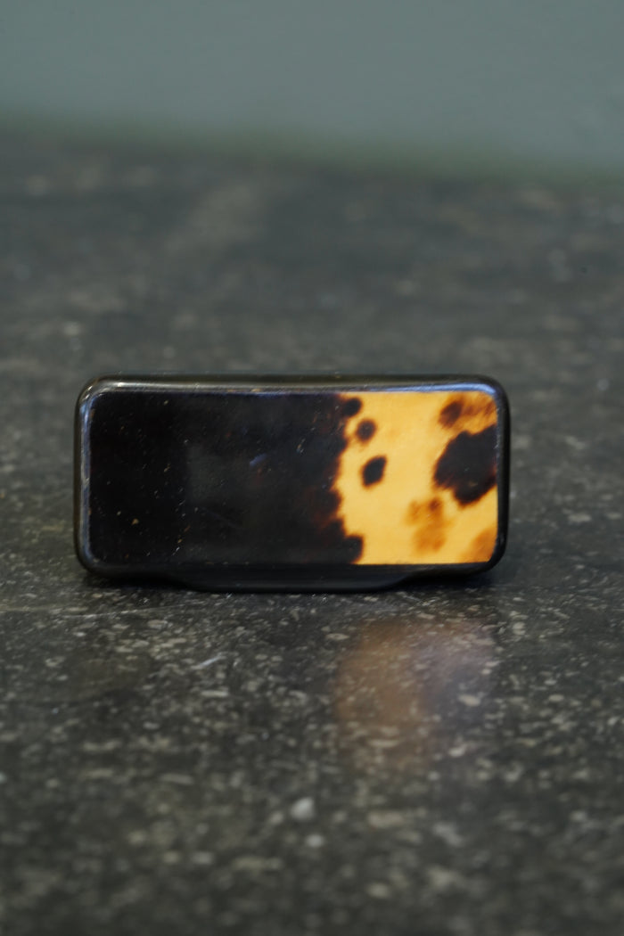 Antique Pressed Horn Snuff Box, England, Circa 1850