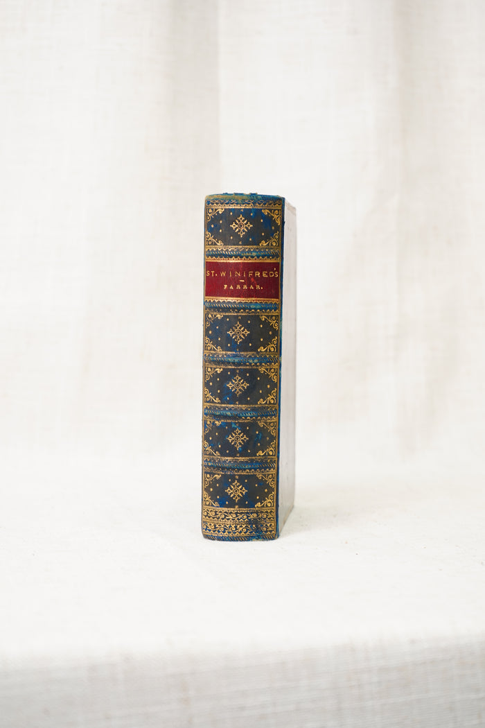 Antique St. Winifred's Blue Calf Bound Victorian School Novel, 1879