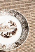 Antique Staffordshire Brown Transferware Plate