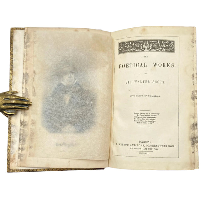 Antique The Poetical Works of Sir Walter Scott Mauchline Binding Book