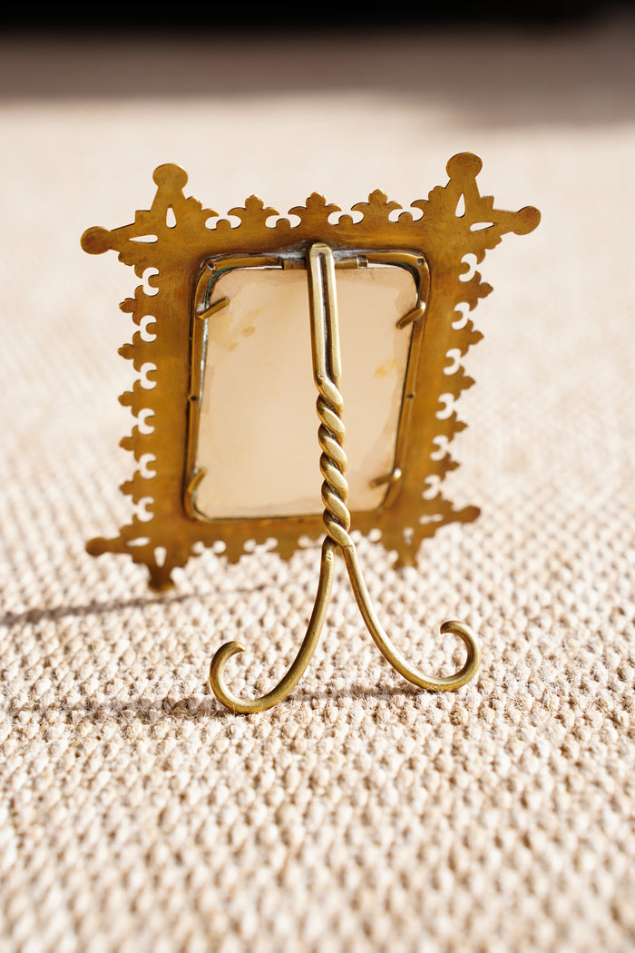 Antique Victorian Brass Picture Frame, c1890