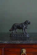 Antique Victorian Cast Iron Saint Bernard Doorstop with Rescue Barrel