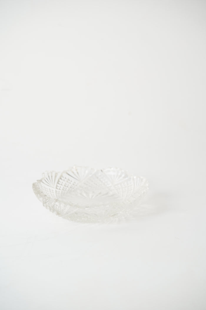 Antique Victorian Pressed Glass Salt Cellar Dish