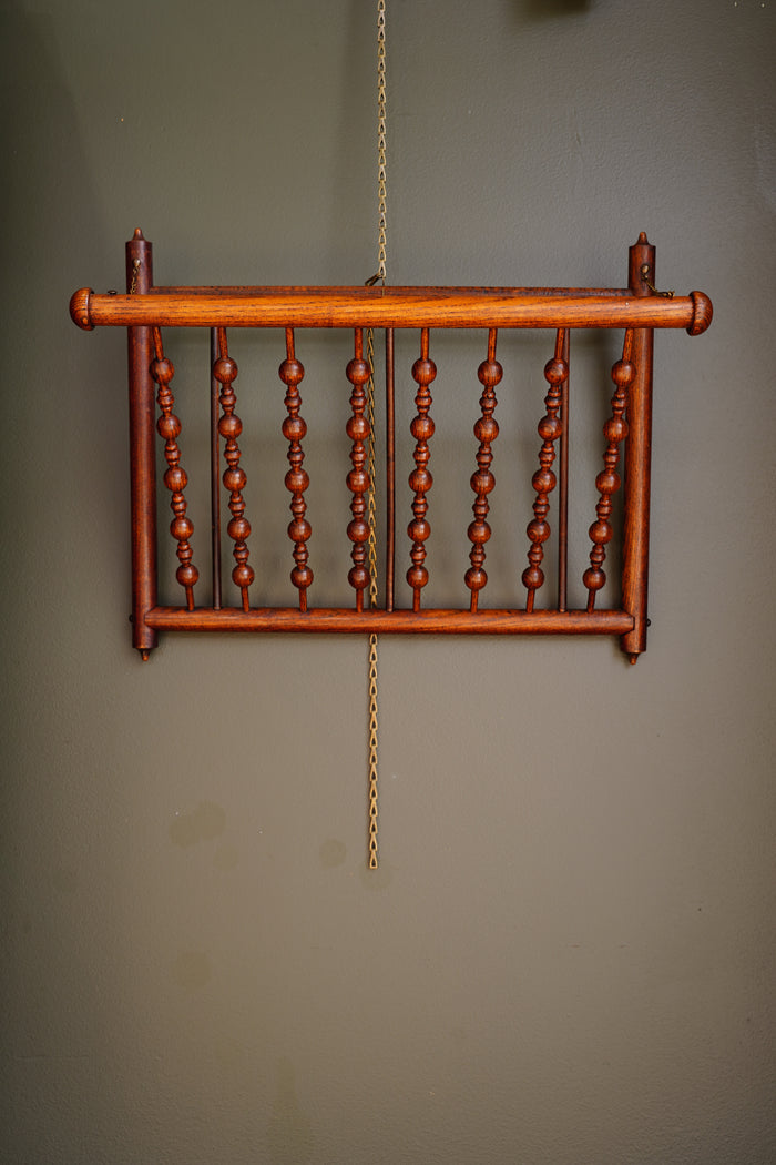 Antique Walnut Folding Wall Magazine Rack