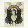 Art Print on Wood Veneer  ~ Lucky Cats