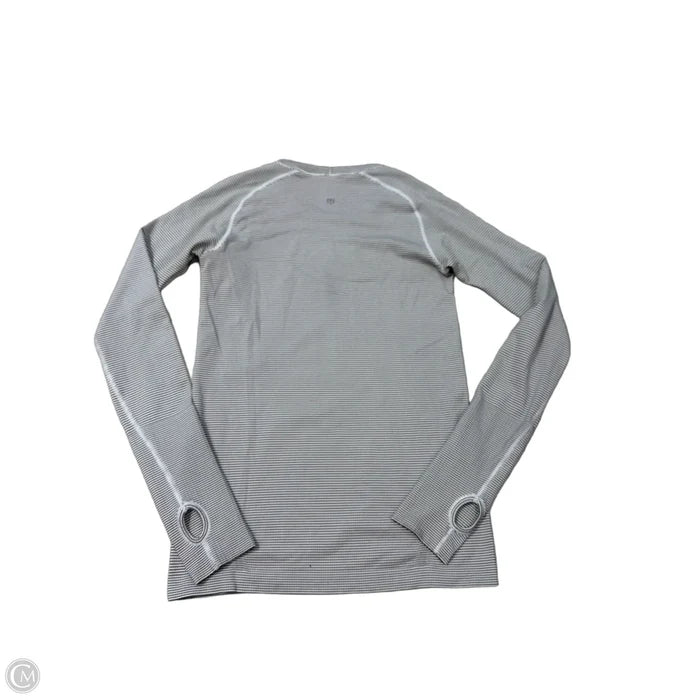 Athletic Top Long Sleeve Collar By Lululemon In Striped Pattern, Size: 8
