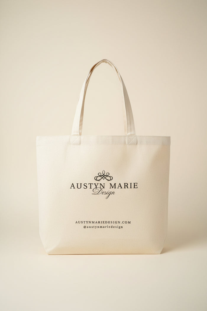 Austyn Marie Design Linen Blend Tote Bag