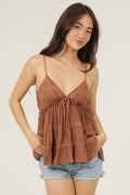 Baby Doll Tank Top ~ Cinnamon Brown
