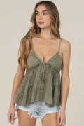 Baby Doll Tank Top ~ Sage Green