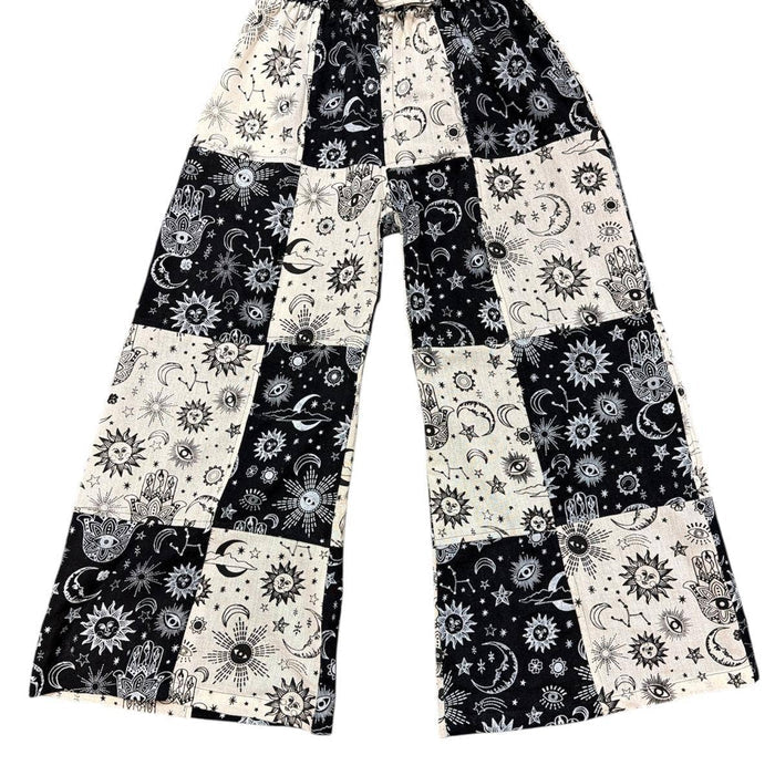 Black & White Patchwork Pants ~ Celestial Motif