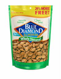 BLUE DIAMOND ALMONDS  16 oz "Whole Natural"